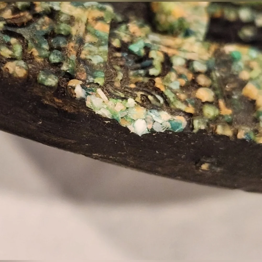 Vintage Zarebski Aztec Mayan Calendar Sun Stone Malachite Green 11"  Wall Plaque - Picture 6 of 6